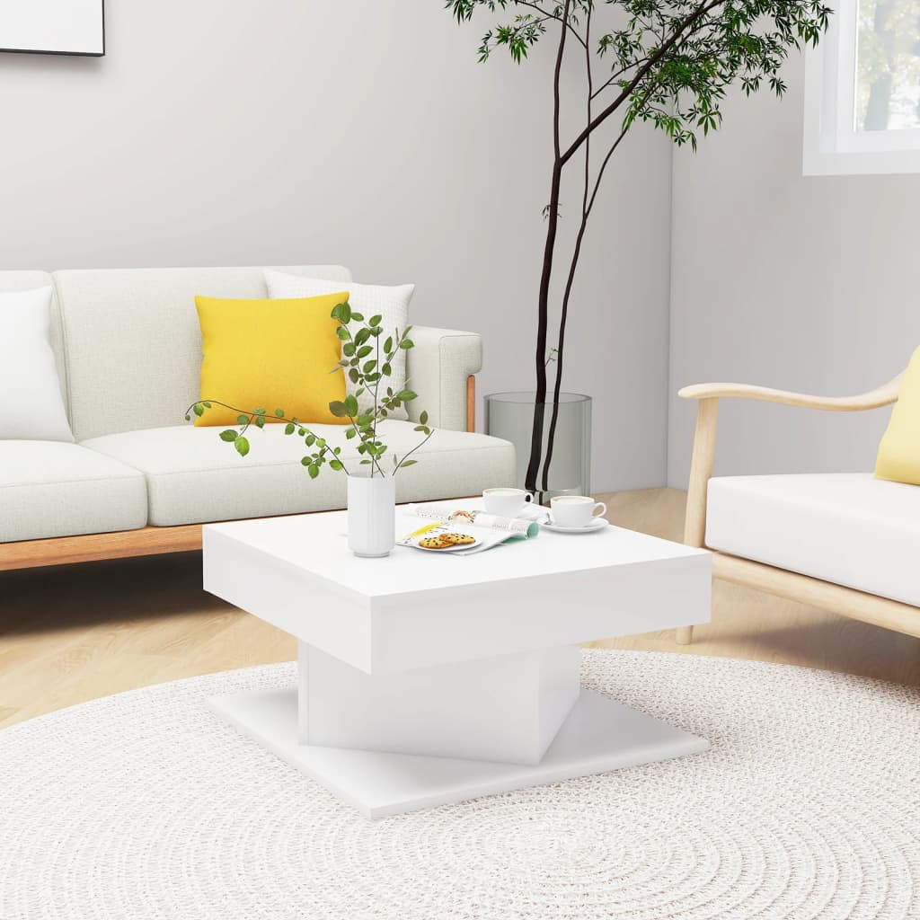 VidaXL Coffee Table 57x57x30 Cm Smoked Oak Engineered Wood With Moisture Resistant Finish Living Room Decor by vidaXL