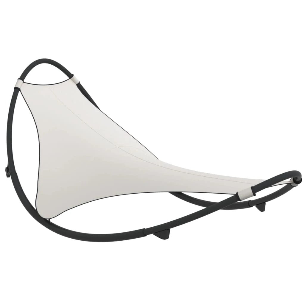 vidaXL vidaXL Rocking Sun Lounger with Wheels Steel & Textilene Fabric Black - Sun Lounger
