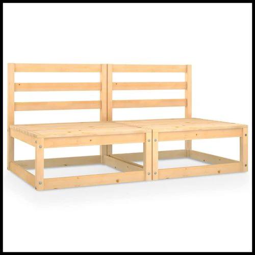 vidaXL Garden 2-Seater Sofa Solid Pinewood Modular Design for Outdoor Relaxation by vidaXL