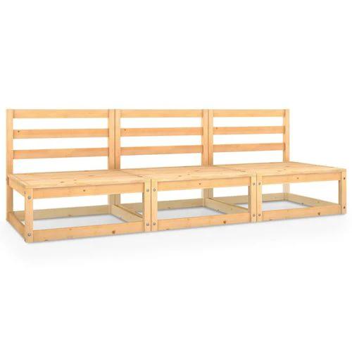 vidaXL vidaXL Garden 3-Seater Sofa with Modular Design in Solid Pinewood for Outdoor Relaxation and Socializing - Garden Sofa Sets
