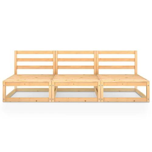 vidaXL vidaXL Garden 3-Seater Sofa with Modular Design in Solid Pinewood for Outdoor Relaxation and Socializing - Garden Sofa Sets