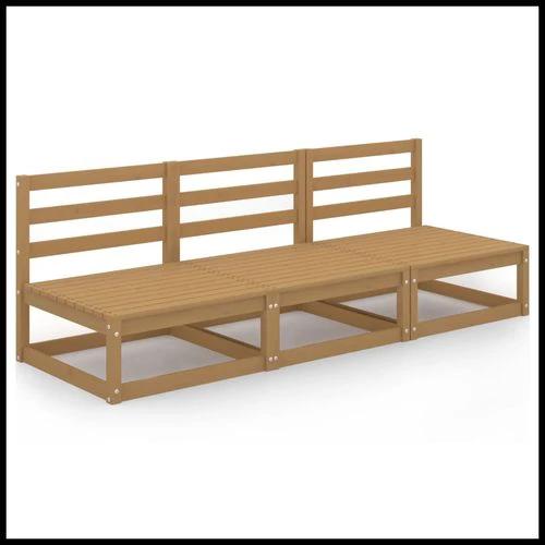 vidaXL Garden 3-Seater Sofa with Modular Design in Solid Pinewood for Outdoor Relaxation and Socializing by vidaXL