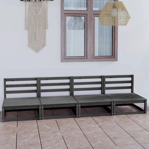 vidaXL Modular Garden 4-Seater Sofa Solid Pinewood with Sturdy Design for Outdoor Relaxation by vidaXL