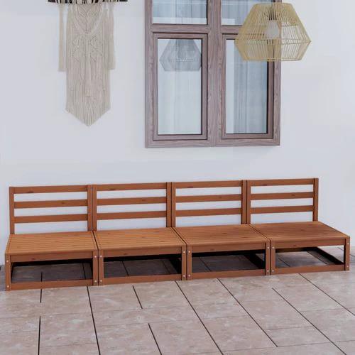 vidaXL vidaXL Modular Garden 4-Seater Sofa Solid Pinewood with Sturdy Design for Outdoor Relaxation - Garden Sofa Sets