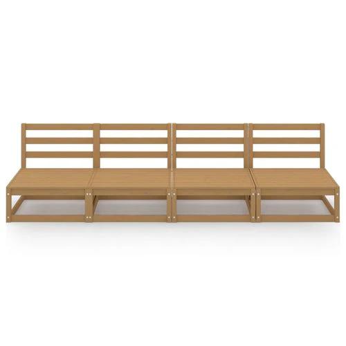 vidaXL vidaXL Modular Garden 4-Seater Sofa Solid Pinewood with Sturdy Design for Outdoor Relaxation - Garden Sofa Sets