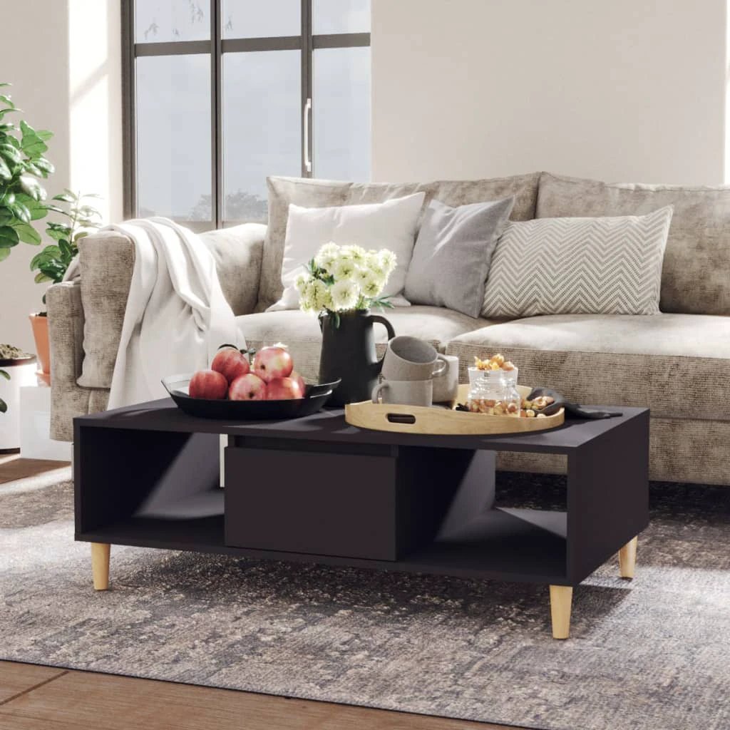 VidaXL Coffee Table 103.5x60x35 cm Smoked Oak Storage for Living Room by vidaXL