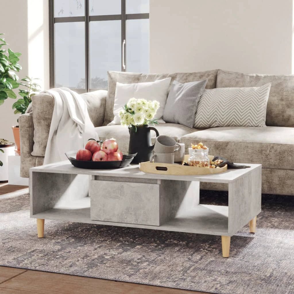 VidaXL Coffee Table 103.5x60x35 cm Smoked Oak Storage for Living Room by vidaXL