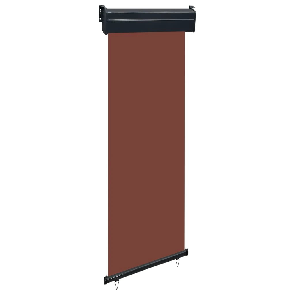 vidaXL VidaXL Balcony Side Awning 65x250 cm Black UV Resistant Polyester Aluminium Roller Privacy for Balcony - Cover