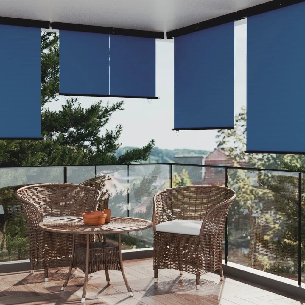vidaXL VidaXL Balcony Side Awning 65x250 cm Black UV Resistant Polyester Aluminium Roller Privacy for Balcony - Cover