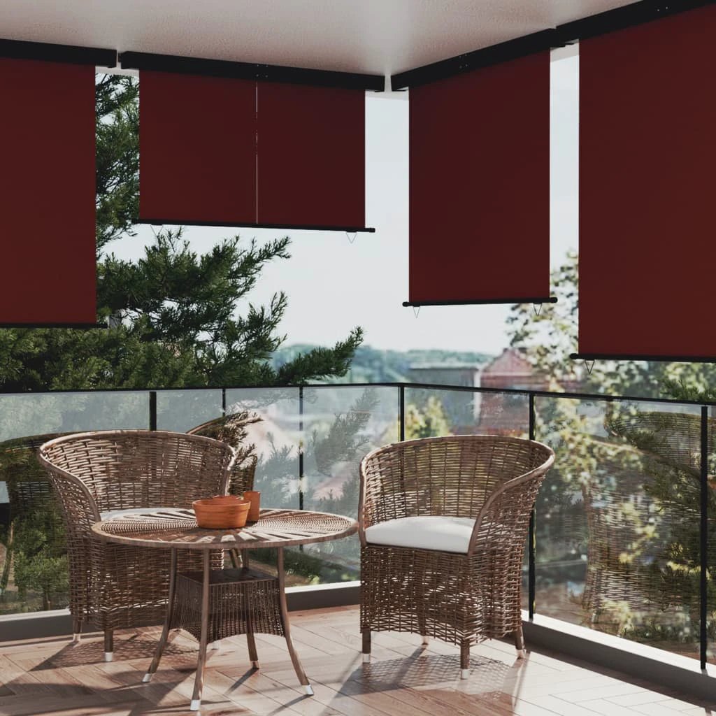 VidaXL Balcony Side Awning 65x250 cm Black UV Resistant Polyester Aluminium Roller Privacy for Balcony by vidaXL