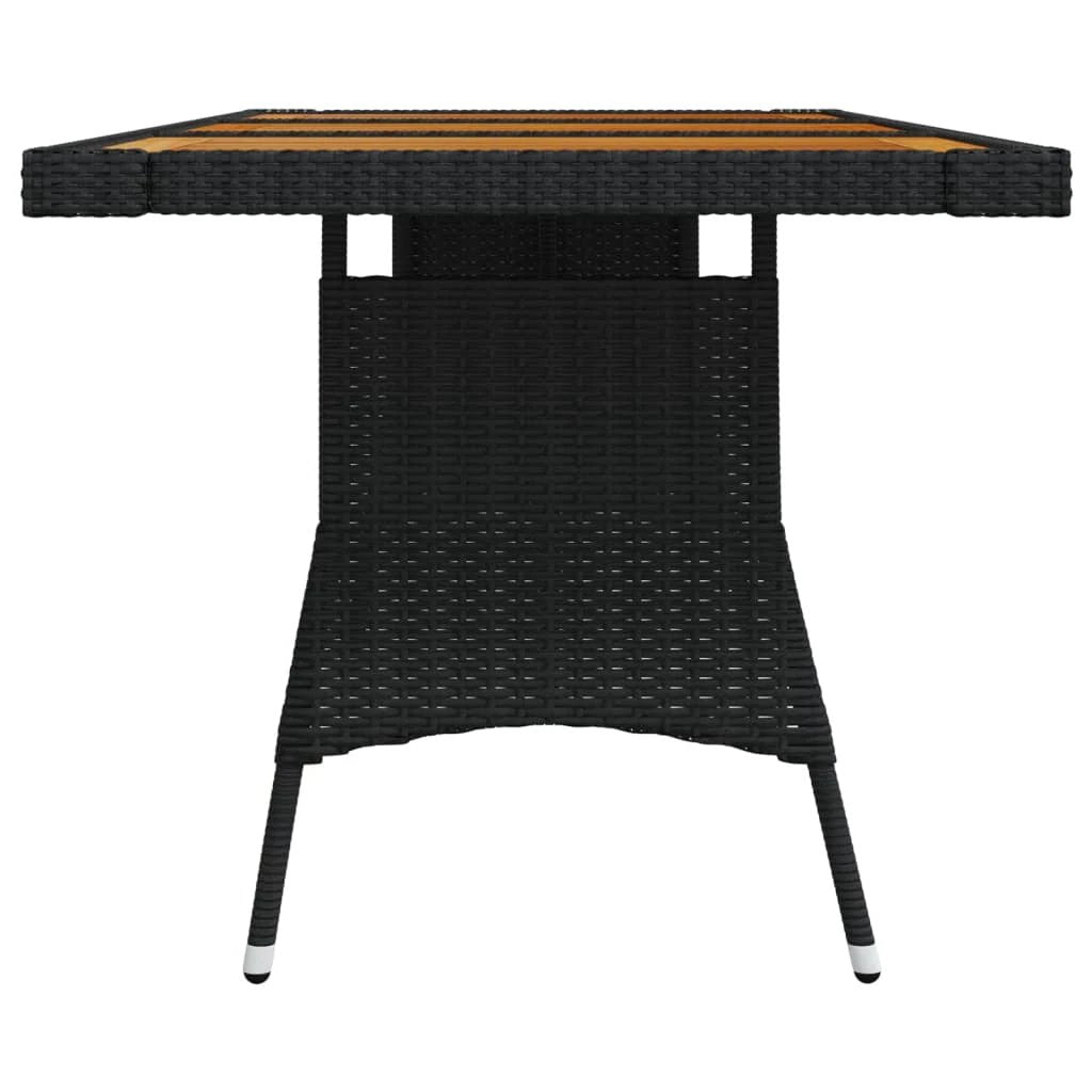 vidaXL vidaXL Garden Table Black 70x70x72 cm Poly Rattan & Solid Acacia Wood - Garden Table