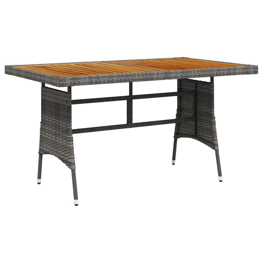 vidaXL vidaXL Garden Table Black 70x70x72 cm Poly Rattan & Solid Acacia Wood - Garden Table