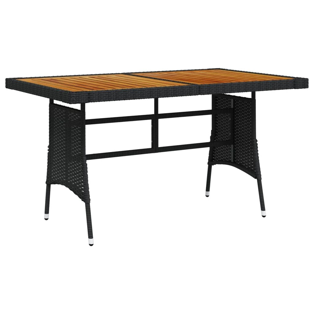 vidaXL vidaXL Garden Table Black 70x70x72 cm Poly Rattan & Solid Acacia Wood - Garden Table