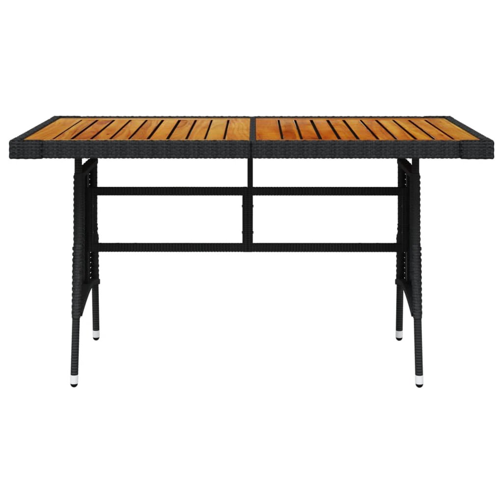 vidaXL vidaXL Garden Table Black 70x70x72 cm Poly Rattan & Solid Acacia Wood - Garden Table