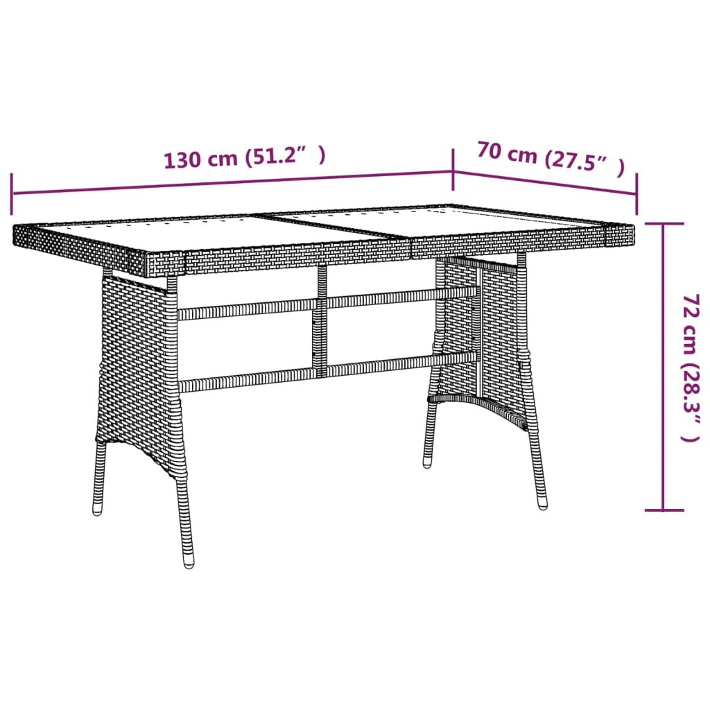 vidaXL vidaXL Garden Table Black 70x70x72 cm Poly Rattan & Solid Acacia Wood - Garden Table