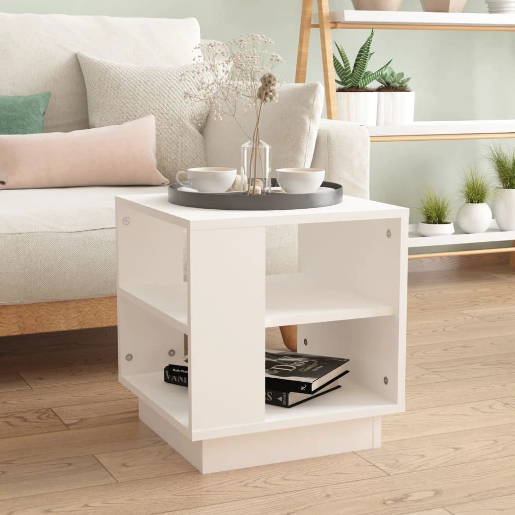 VidaXL Coffee Table 40X40X43 Cm Smoked Oak Engineered Wood With 2 Shelves For Living Room by vidaXL