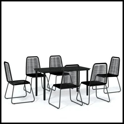 vidaXL vidaXL 5 Piece Garden Dining Set 160x80x74 cm Weather-Resistant Black Outdoor Furniture for Patio and Backyard - Garden Set