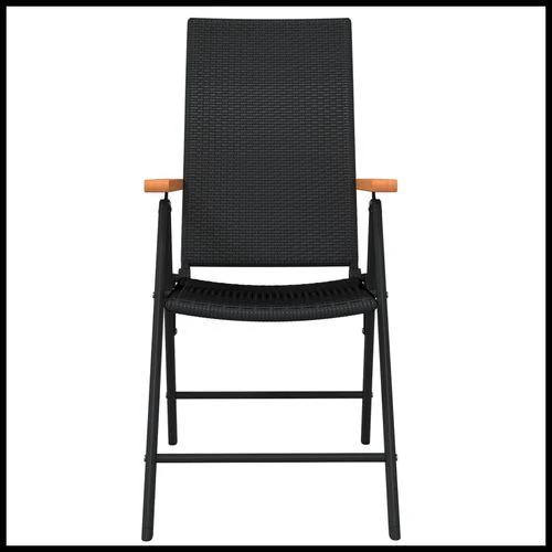 vidaXL vidaXL 5 Piece Garden Dining Set Black and Brown Poly Rattan - Garden Set