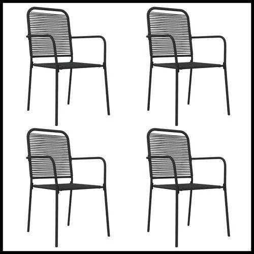 vidaXL 5 Piece Garden Dining Set Black Cotton Rope and Steel by vidaXL