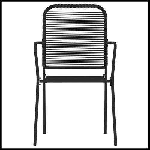 vidaXL 5 Piece Garden Dining Set Black Cotton Rope and Steel by vidaXL