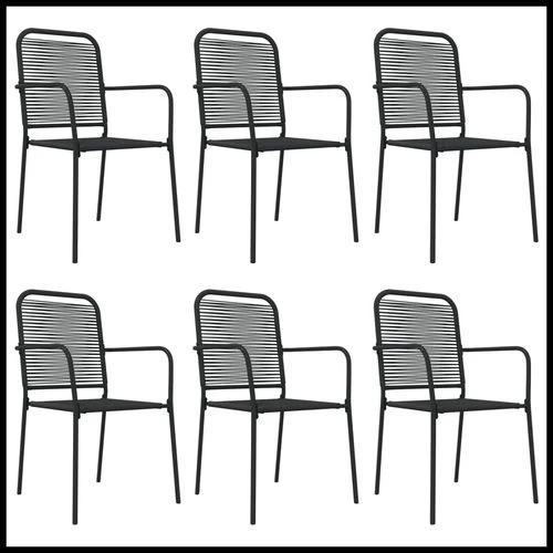 vidaXL 5 Piece Garden Dining Set Black Cotton Rope and Steel by vidaXL