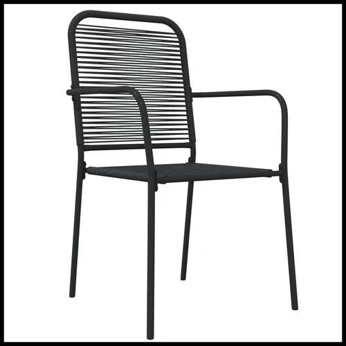 vidaXL 5 Piece Garden Dining Set Black Cotton Rope and Steel by vidaXL