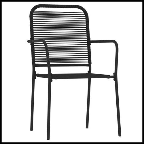 vidaXL vidaXL 5 Piece Garden Dining Set Black Cotton Rope and Steel - Garden Set