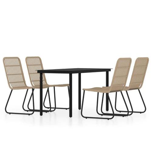 vidaXL 3 Piece Garden Dining Set Oak with Sturdy Steel Frame and Easy Clean Glass Top for Outdoor Entertaining by vidaXL
