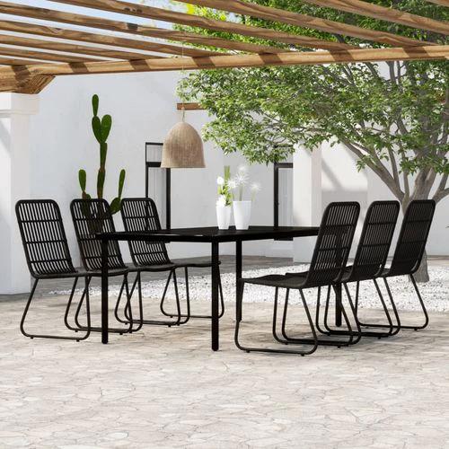 vidaXL vidaXL 3 Piece Garden Dining Set Oak with Sturdy Steel Frame and Easy Clean Glass Top for Outdoor Entertaining - Garden Set