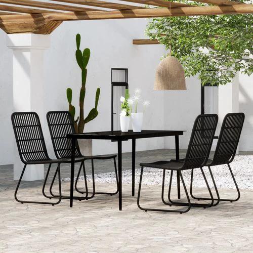 vidaXL vidaXL 3 Piece Garden Dining Set with Sturdy Steel Frame and Easy Clean Glass Top for Outdoor Entertaining - Garden Set
