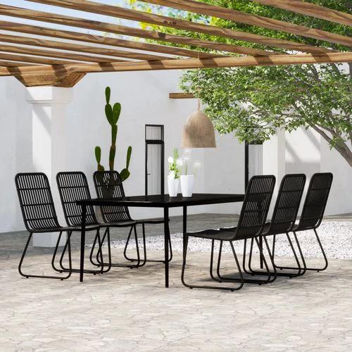 vidaXL 3 Piece Garden Dining Set with Sturdy Steel Frame and Easy Clean Glass Top for Outdoor Entertaining by vidaXL