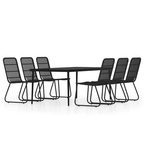 vidaXL vidaXL 3 Piece Garden Dining Set with Sturdy Steel Frame and Easy Clean Glass Top for Outdoor Entertaining - Garden Set