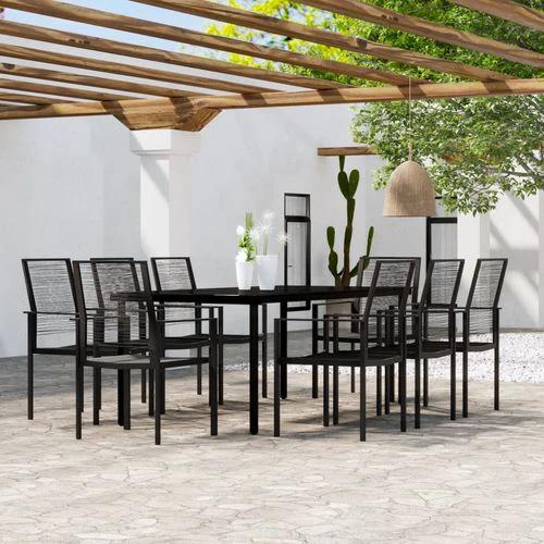 vidaXL 3 Piece Garden Dining Set 80x80x74 cm with Powder-Coated Steel Frame and Water-Resistant PVC Rattan Chairs for Outdoor Use by vidaXL
