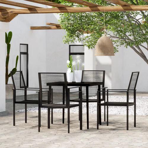 vidaXL vidaXL 3 Piece Garden Dining Set Durable Powder-Coated Steel Frame with Easy-Clean Glass Top for Stylish Outdoor Gatherings - Garden Set