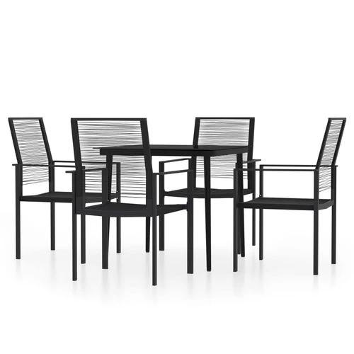 vidaXL 3 Piece Garden Dining Set Durable Powder-Coated Steel Frame with Easy-Clean Glass Top for Stylish Outdoor Gatherings by vidaXL