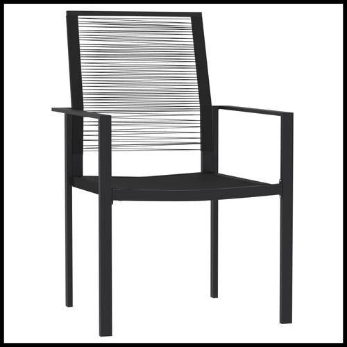 vidaXL 3 Piece Garden Dining Set Durable Powder-Coated Steel Frame with Easy-Clean Glass Top for Stylish Outdoor Gatherings by vidaXL