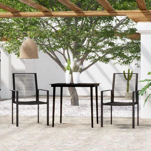 vidaXL vidaXL 3 Piece Garden Dining Set Durable Powder-Coated Steel Frame with Easy-Clean Glass Top for Stylish Outdoor Gatherings - Garden Set