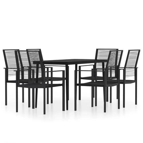 vidaXL 3 Piece Garden Dining Set Durable Powder-Coated Steel Frame with Easy-Clean Glass Top for Stylish Outdoor Gatherings by vidaXL