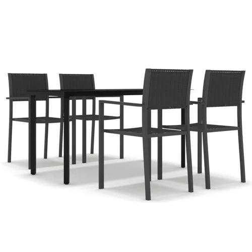 VidaXL 5 Piece Garden Dining Set 80x80x74 cm Powder-Coated Steel Frame with Rattan Look Chairs for Outdoor Patio and Balcony by vidaXL