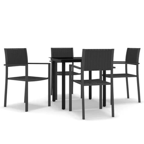 vidaXL VidaXL 5 Piece Garden Dining Set 80x80x74 cm Powder-Coated Steel Frame with Rattan Look Chairs for Outdoor Patio and Balcony - Garden Set