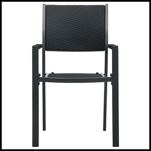 vidaXL VidaXL 5 Piece Garden Dining Set 80x80x74 cm Powder-Coated Steel Frame with Rattan Look Chairs for Outdoor Patio and Balcony - Garden Set