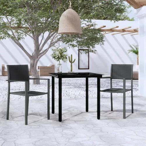 vidaXL VidaXL 5 Piece Garden Dining Set 80x80x74 cm Powder-Coated Steel Frame with Rattan Look Chairs for Outdoor Patio and Balcony - Garden Set