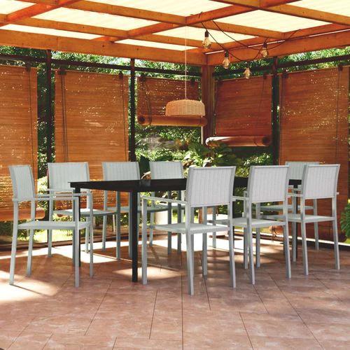 VidaXL 5 Piece Garden Dining Set 80x80x74 cm Powder-Coated Steel Frame with Rattan Look Chairs for Outdoor Patio and Balcony by vidaXL