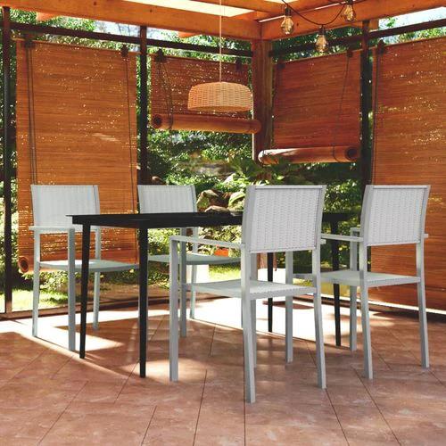 vidaXL 5 Piece Garden Dining Set with Sturdy Steel Frame and Smooth Glass Top for Stylish Outdoor Gatherings by vidaXL