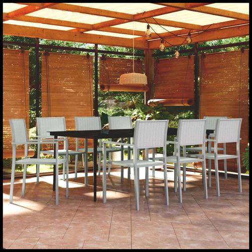 vidaXL vidaXL 5 Piece Garden Dining Set with Sturdy Steel Frame and Smooth Glass Top for Stylish Outdoor Gatherings - Garden Set