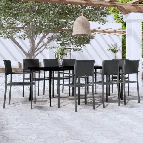 vidaXL vidaXL 5 Piece Garden Dining Set with Sturdy Steel Frame and Smooth Glass Top for Stylish Outdoor Gatherings - Garden Set