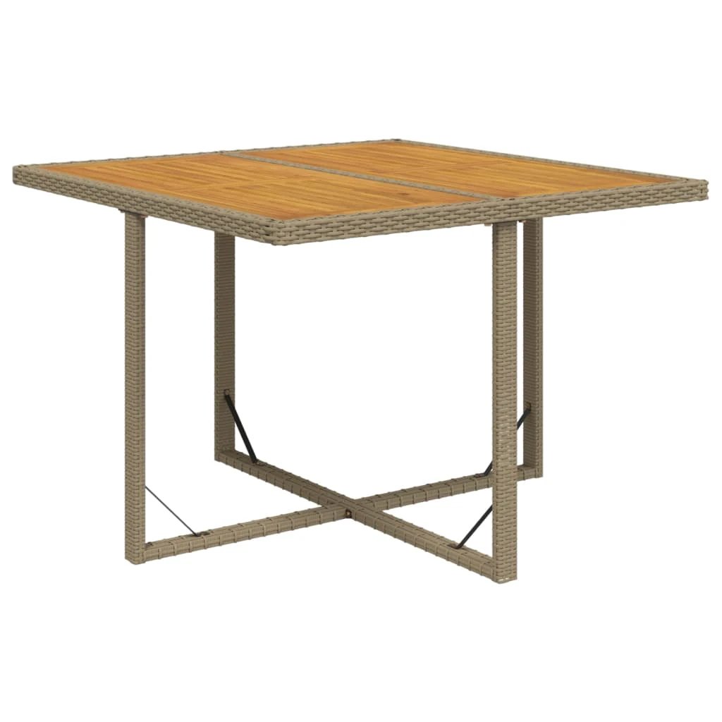 vidaXL vidaXL Garden Table Black 109x107x74 cm Poly Rattan&Solid Wood Acacia - Garden Table