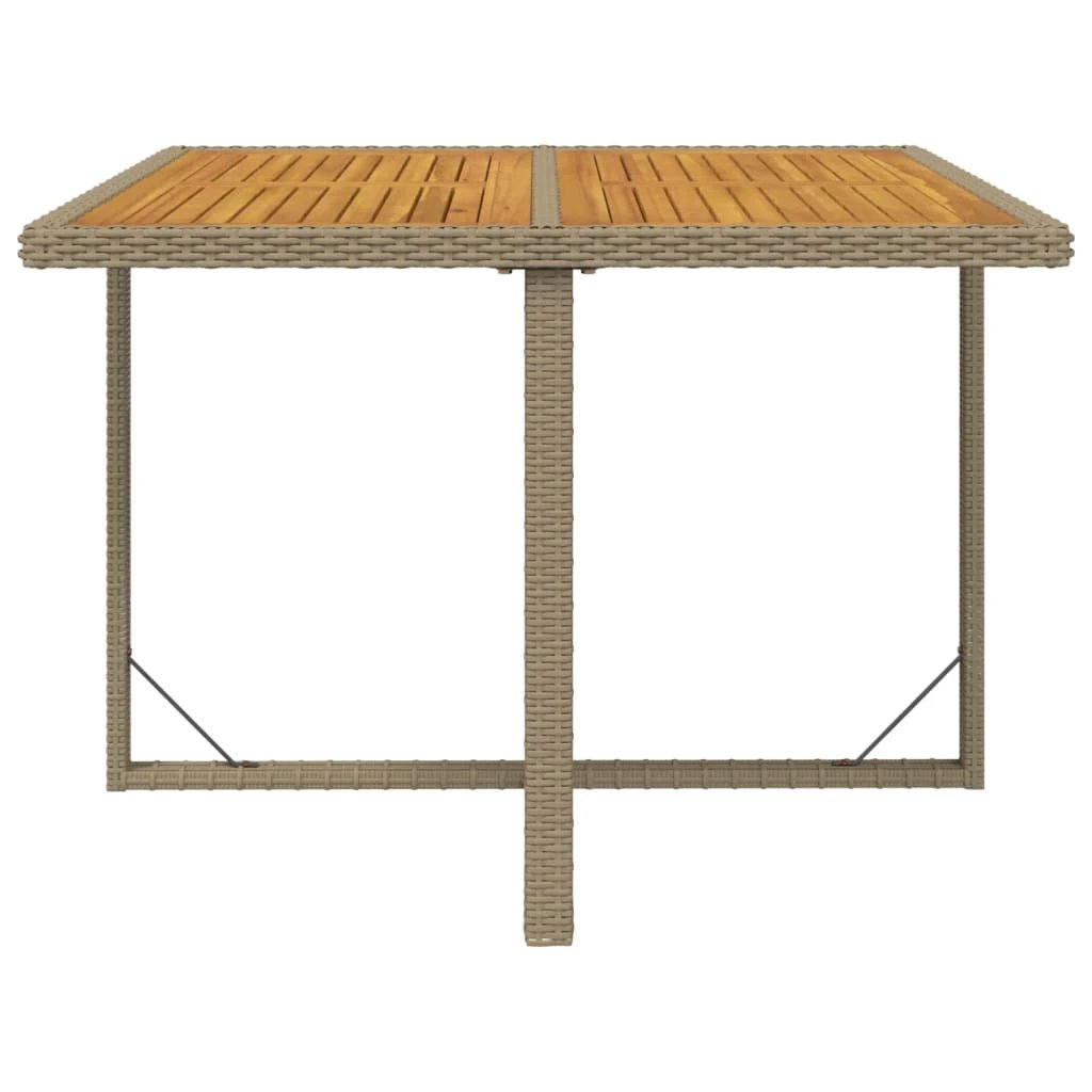 vidaXL vidaXL Garden Table Black 109x107x74 cm Poly Rattan&Solid Wood Acacia - Garden Table