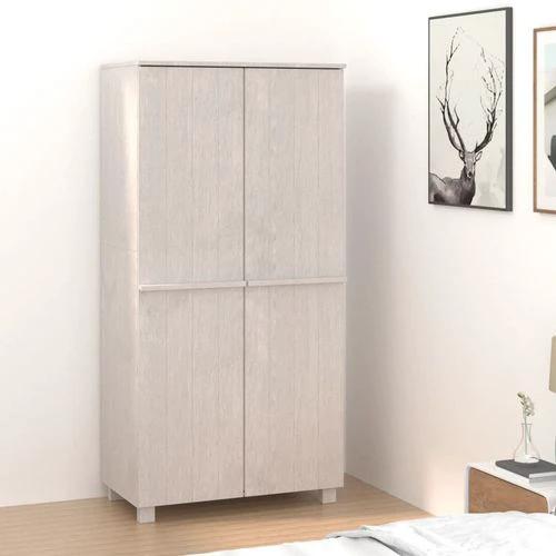 vidaXL Solid Pine Wood Wardrobe 89x50x180 cm Honey Brown with Hanging Rod for Organized Clothing Storage by vidaXL