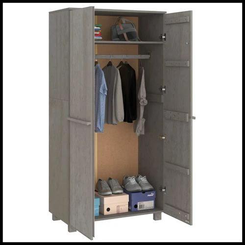 vidaXL vidaXL Solid Pine Wood Wardrobe 89x50x180 cm Honey Brown with Hanging Rod for Organized Clothing Storage - Wardrobe